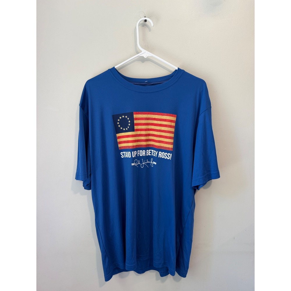 Rush Limbaugh Show Stand Up For Betsy Ross Blue Graphic T-Shirt Mens XL USA Made
